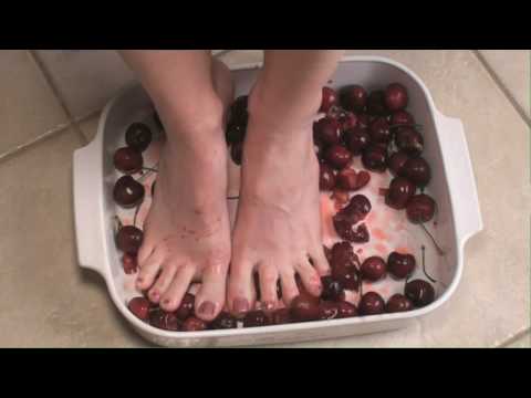 Sexy Feet Crushing Cherries in Whipped Cream - Hot & Erotic