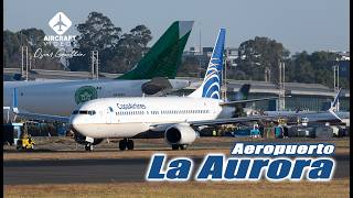 Aviones comerciales en acción desde el Aeropuerto La Aurora