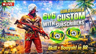 FREE FIRE LIVE 6 VS 6 GUILD TEST AND GUILD VS GUILD #freefireguildtest #live #freefiremax #vk18live