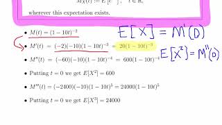 Famous Moment Generating Functions ( Expected Values ) - Worked Example Wealth