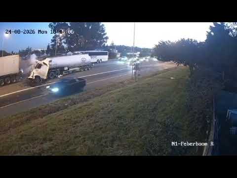 CCTV footage or rear end crash on N1 outbound at the R300 split