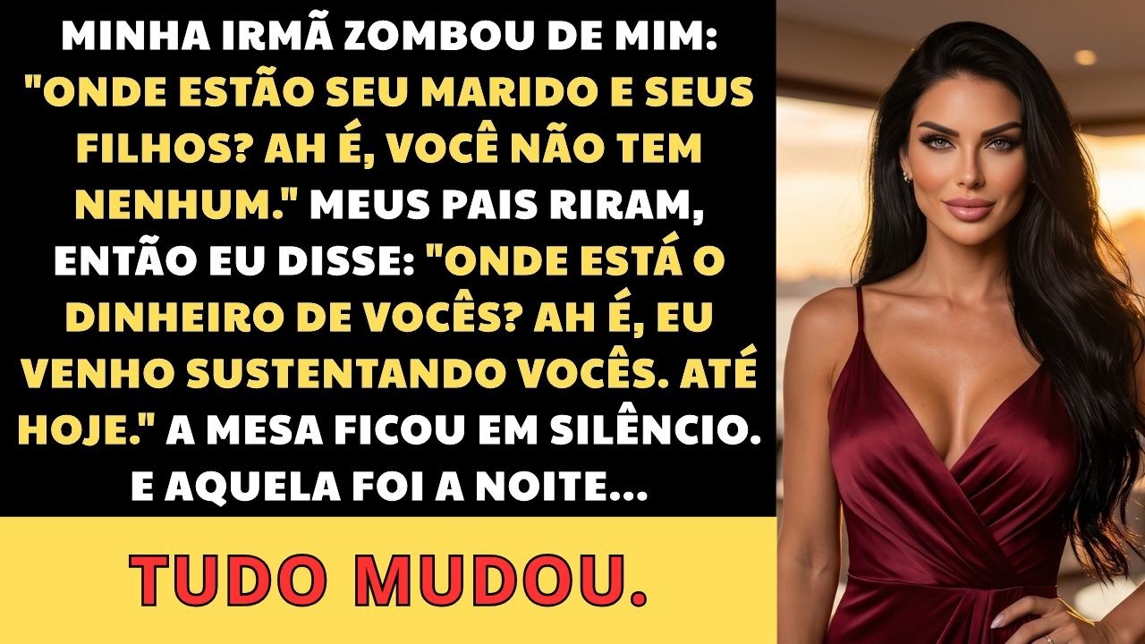 A taça de vinho ainda estava no ar quando a minha irmã disse, com aquele sorriso melado: “Para a Lara. Cadê o teu marido e os teus filhos? Ah, pois é. Não tens nenhum.” O risinho educado da minha...