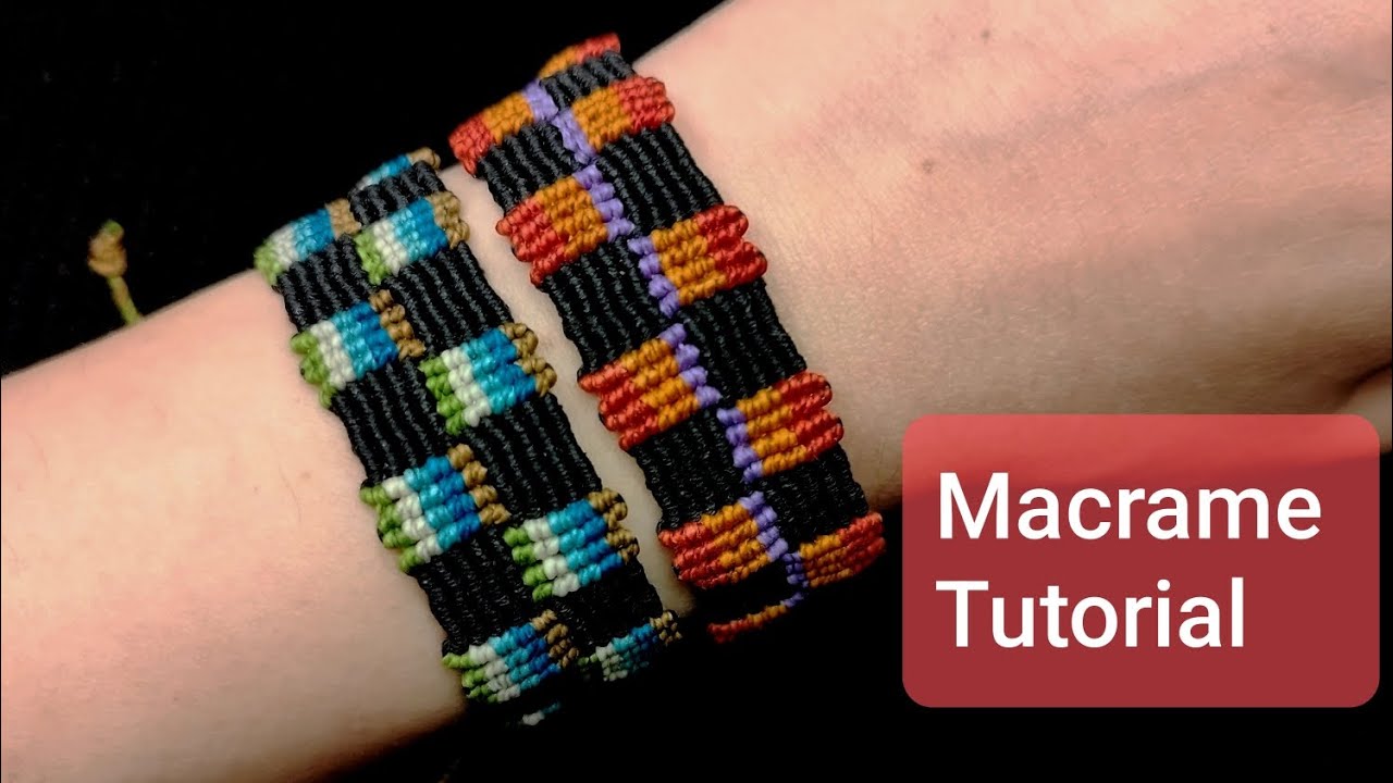 Easy Macrame Bracelet Tutorial square patterns - YouTube