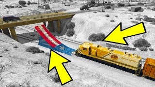 Riuscirà il TRENO a SALTARE il PONTE con una RAMPA - GTA 5 COSE Impossibili iTA screenshot 1