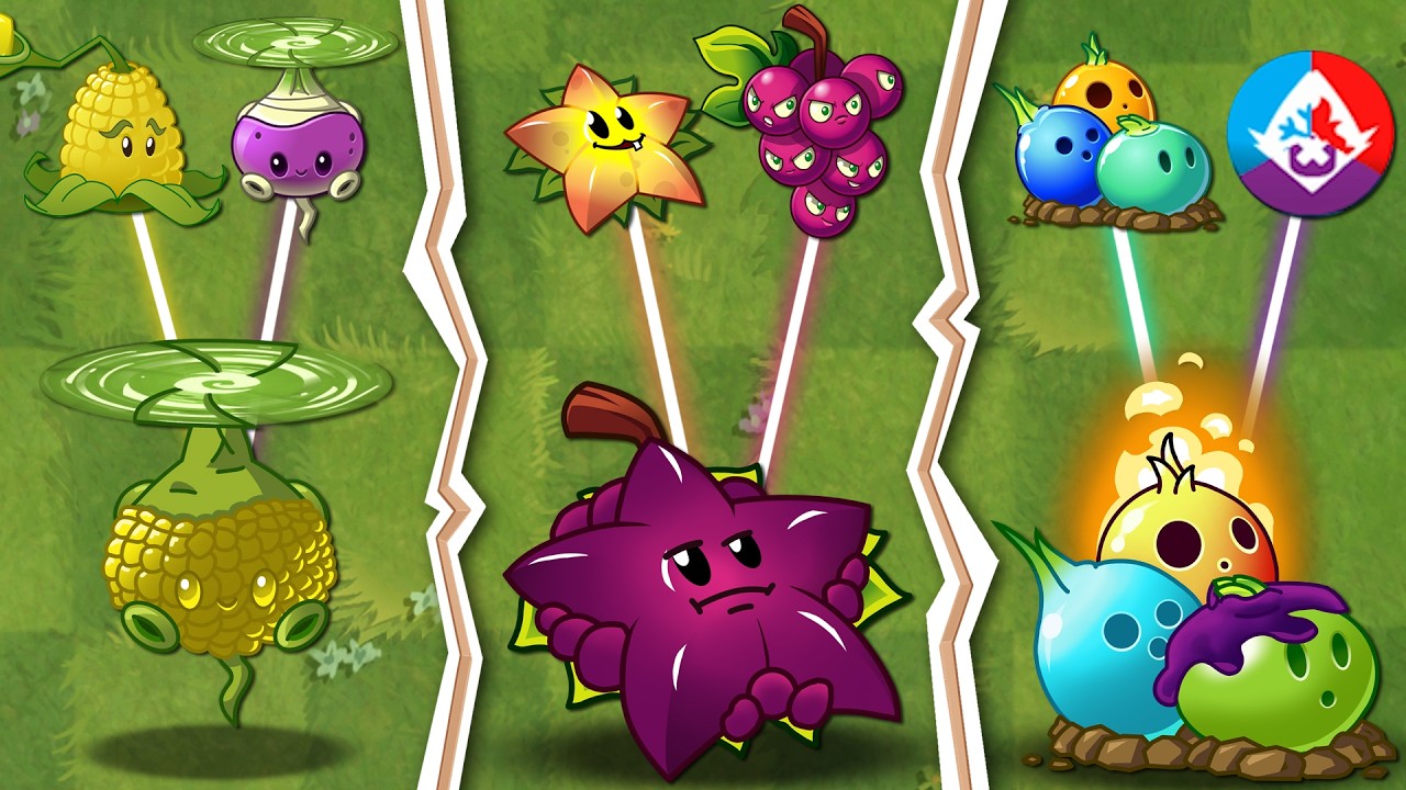 Cornobaga, Grape Star and Elemental Bulbs. Hybrids in PvZ 2, just like PvZ Fusion