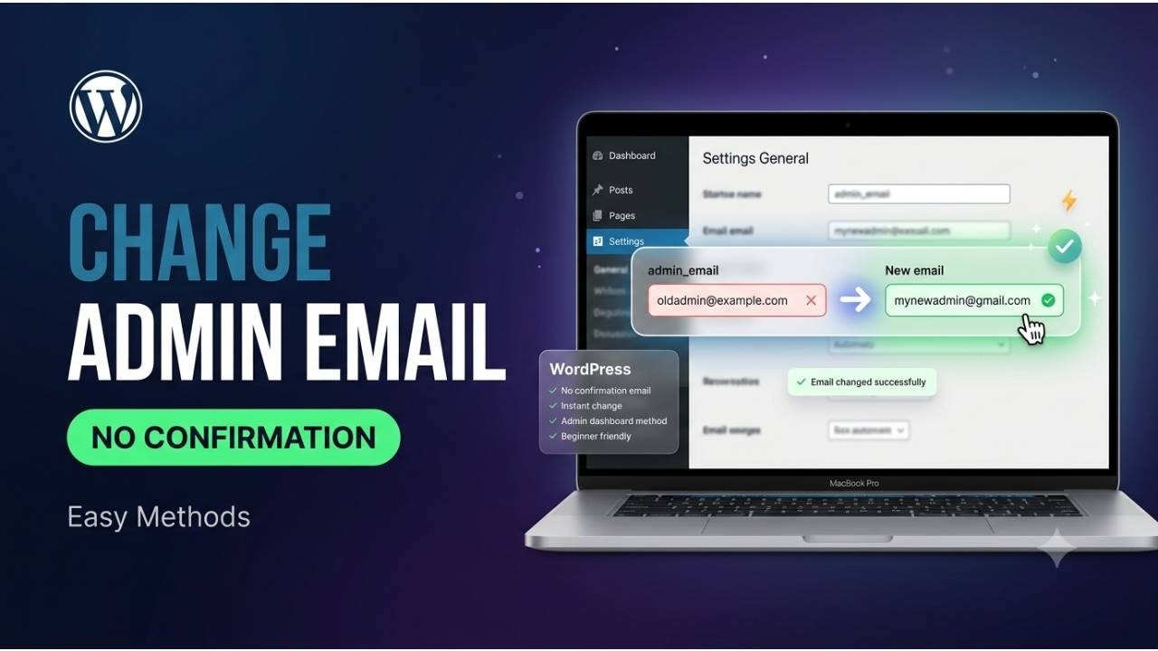 How to Change WordPress Admin Email Without Confirmation | Easy Methods ...