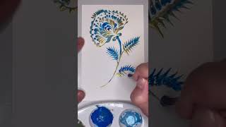 Creating a Stunning Blue and Gold Floral Painting