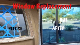 Window Replacement on a brick home with stucco finish #diy #windows