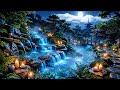 Fall Asleep in 10 Minutes 😴 Zen Garden Waterfall & Bamboo Night Ambience