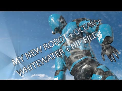 Houdini ocean + whitewater + 3D model + hip file