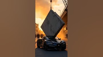 $3M Bugatti CRUSHED by Slab — Real or AI?! 😱💥#Shorts #carcrash