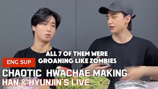 Stray kids Han & Hyunjin's Hilarious Live Stream Fails - CHAOTIC HWACHAE MAKING!