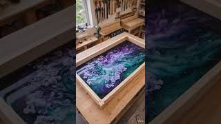 #space #interiordesign #cinematic|Galaxy Epoxy Gaming Desk Transformation.