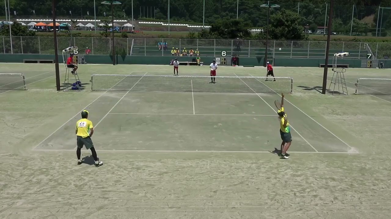 2021年IHソフトテニス 男子個人6回戦 岩﨑絢哉・黒坂卓矢 尽誠学園(香川) vs 森川亮介・服部真大 高田商(奈良)