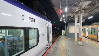 JR東日本 立川駅　中央本線特急あずさ５５号　松本行 E３５３系 発車 映像