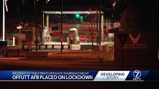 Offutt Air Force Base entered lockdown Thursday night due to 'unauthorized vehicle' at gate