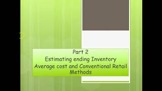 Chp 9 Part 2 Avg cost conventional retail method