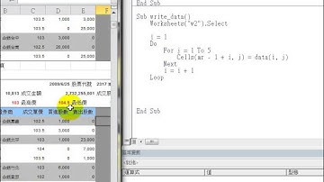 台灣商管教材研發學會數位教材_EXCEL-VBA影音教學-第三篇：VBA程式設計_單元14：個股進出表-主題07：將資料寫入工作表程式：write_data