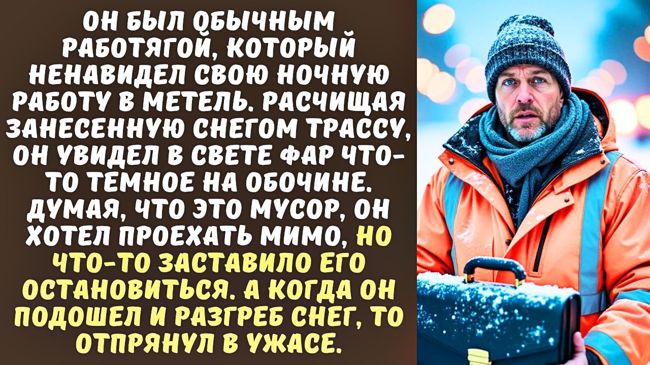 ВОДИТЕЛЬ СНЕГОУБОРЩИКА расчищал ночную трассу, а когда увидел, ЧТО торчит из сугроба...