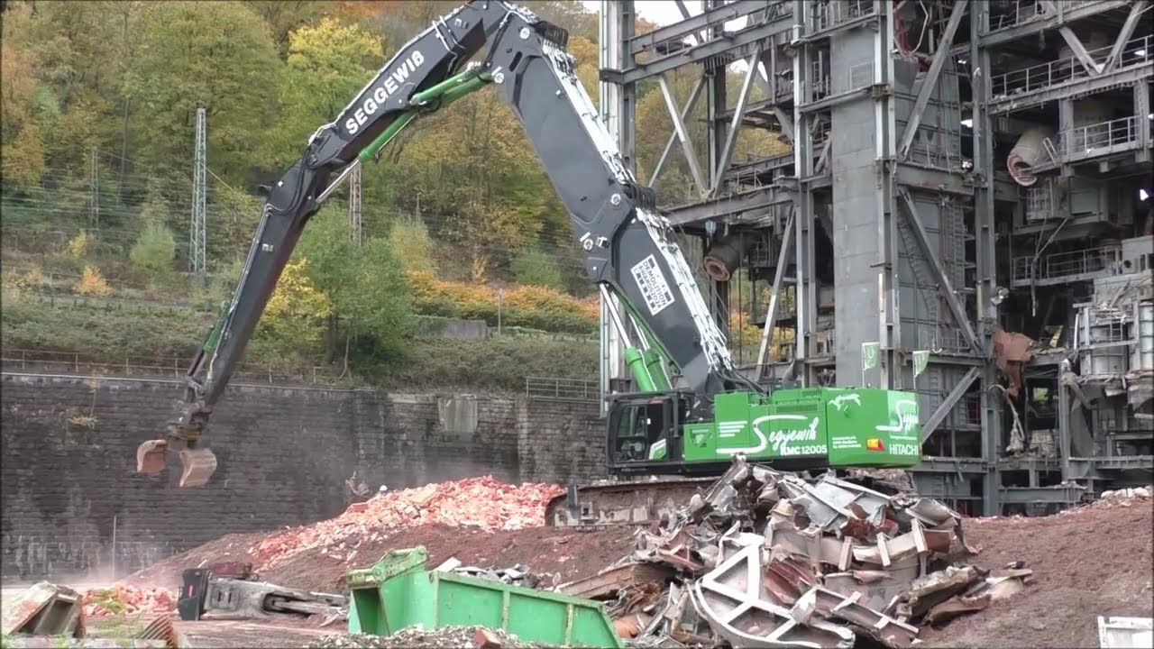 Bagger Hitachi KMC 1200S  - Abriss Kraftwerk