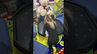 Tuff Tray Idea- Roll & Erase the Numbers 🎲 #eyfs #tufftray #tufftrayidea