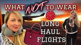 7 things you should never wear on long 10+ hour flights #traveltips #flighttips #travel