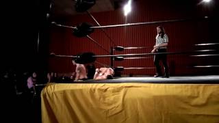 The Piranha Joey Rogers Suplexes Sonny Vice On The Ring Apron