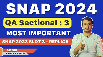 SNAP 2024 - QA Sectional 3 - SNAP 2023 Slot 3 Replica | Tarkashastra