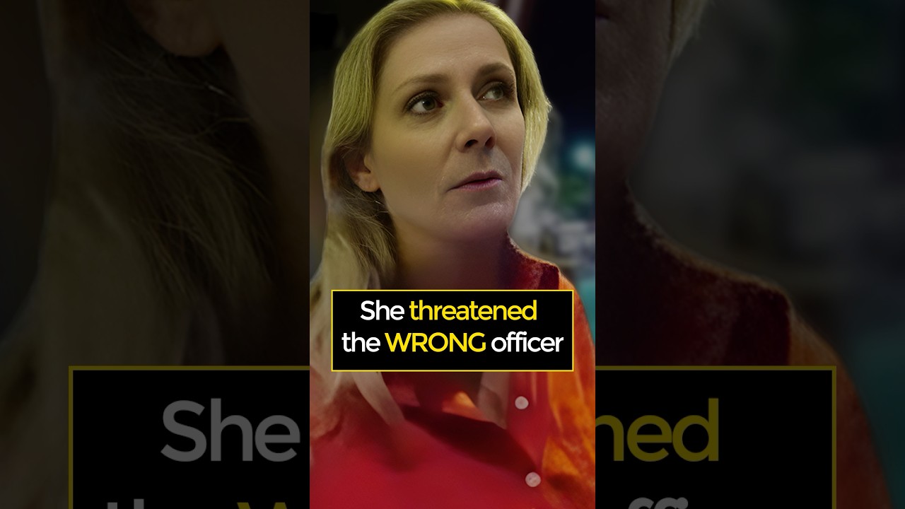 She threatened the WRONG officer... 😳 