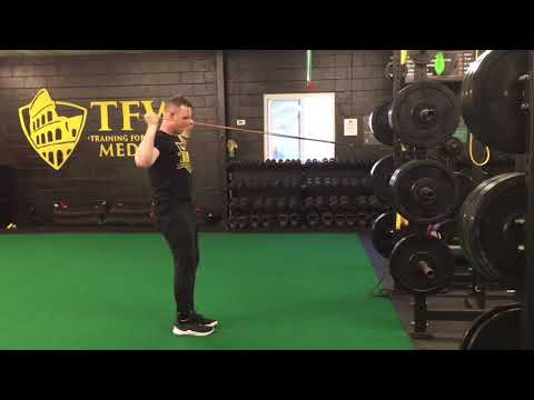Double Banded face pull to overhead press