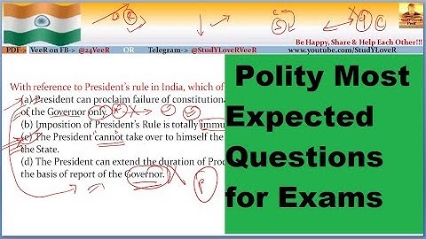 Polity Most Expected Questions for Exams- UPSC/PSC/SSC/IBPS (Laxmikanth-  Indian Polity)  By VeeR
