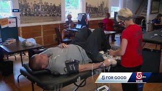Burlington man celebrates 100th blood donation milestone