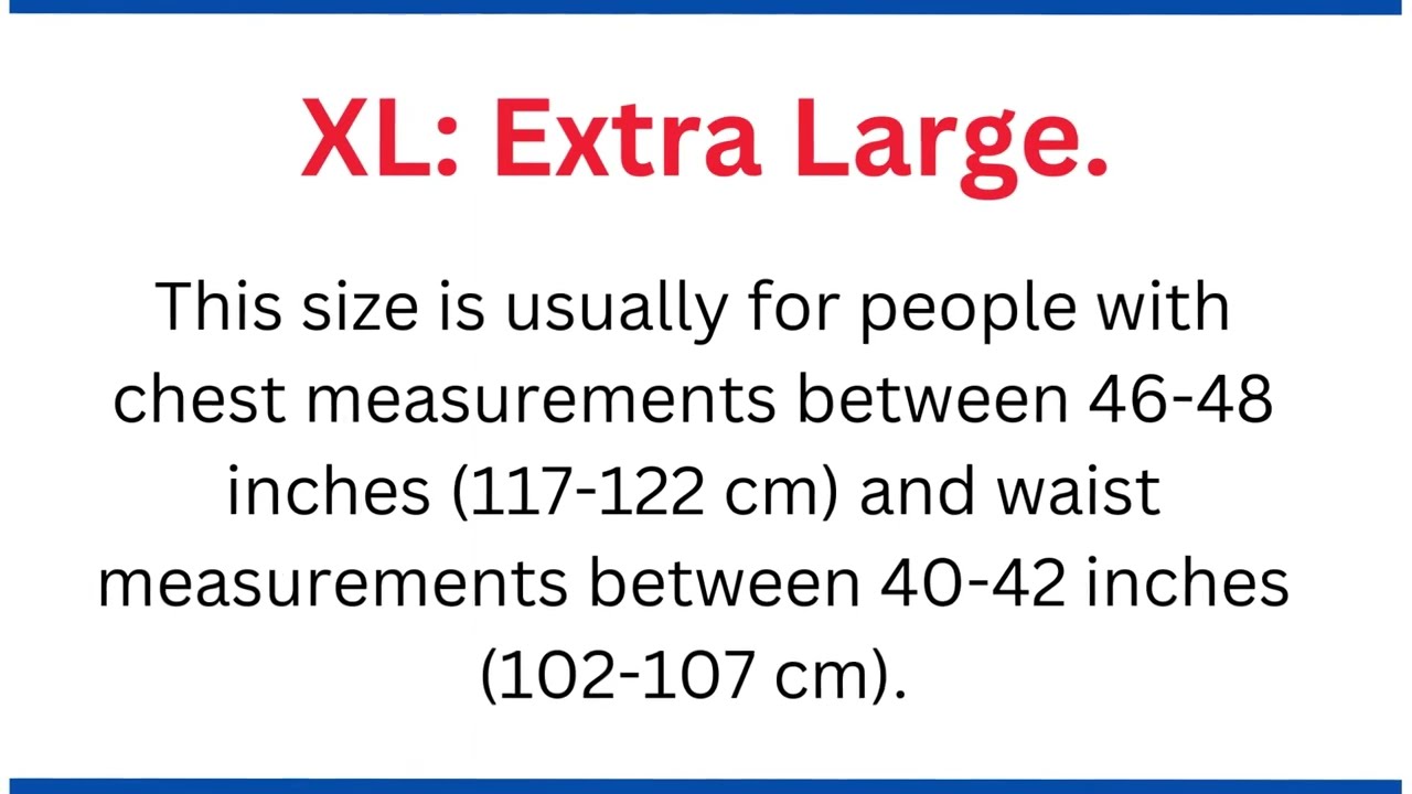 Meaning of XS, S, M, L, XL, XXL, XXXL Size In Clothes