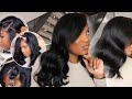 DEEP SIDE PART ON BOMBSHELL LAYERED BODY WAVE V-Part Unit! No Frontal Needed! ft. ASHIMARY HAIR