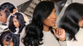 DEEP SIDE PART ON BOMBSHELL LAYERED BODY WAVE V-Part Unit! No Frontal Needed! ft. ASHIMARY HAIR