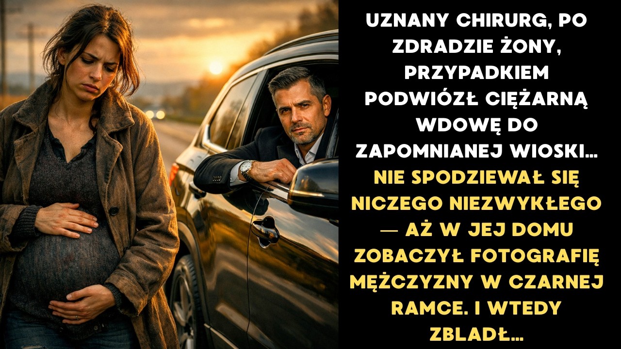 Chirurg po zdradzie żony podwiózł ciężarną wdowę do jej wsi… A gdy zobaczył zdjęcie jej męża, zamarł