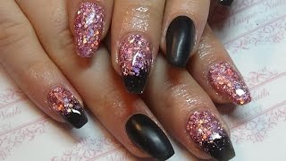 nails glitter acrylic pink holographic