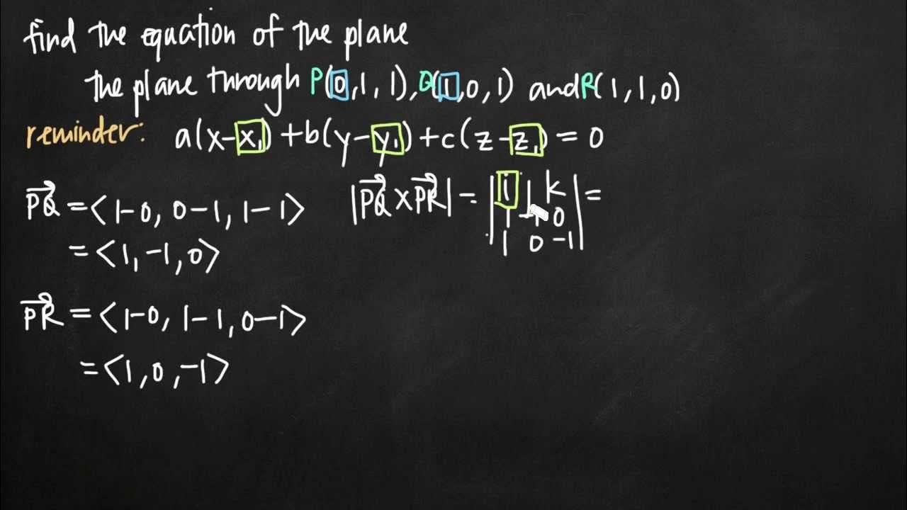 Equation of the plane using vectors (KristaKingMath) YouTube