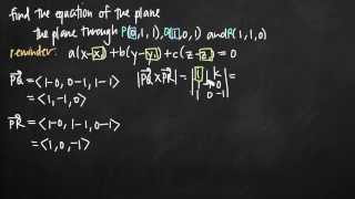 Equation of the plane using vectors (KristaKingMath)