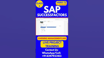 SAP SuccessFactors LMS Training Online Tutorial Class 73 23rd  Sept 2025 #sapsuccessfactorstraining