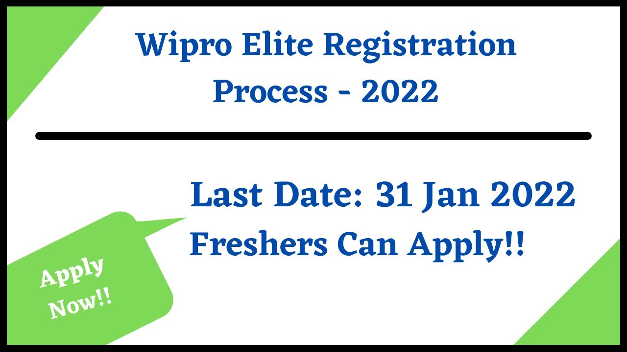 Wipro Elite Registration Process 2022 YouTube