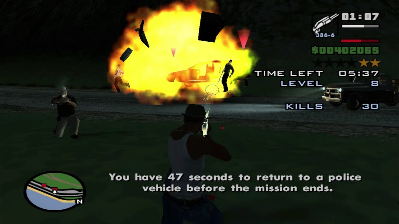 GTA San Andreas Vigilante Mission 150% Body Armor - Using Combat Shotgun!!!