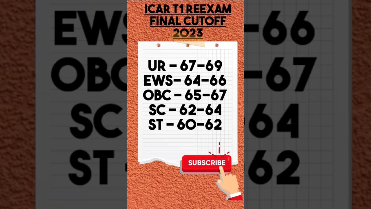 ICAR T1 Reexam Final Normalised cut-off 2023. 