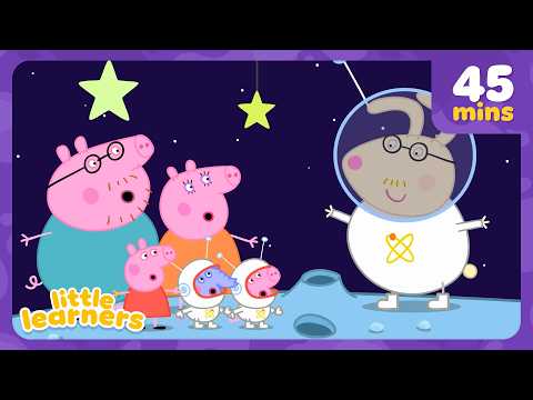 Peppa Pig Learns About the Moon! 🌙 | Peppa Pig Full Episodes | 45 Mins | Little Learners