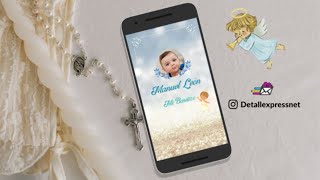 INVITACIÓN PARA BAUTIZO DE NIÑO 👶 TARJETA VIRTUAL DE INVITACIÓN DIGITAL ANIMADA PARA BAUTIZO 👼 SHORT