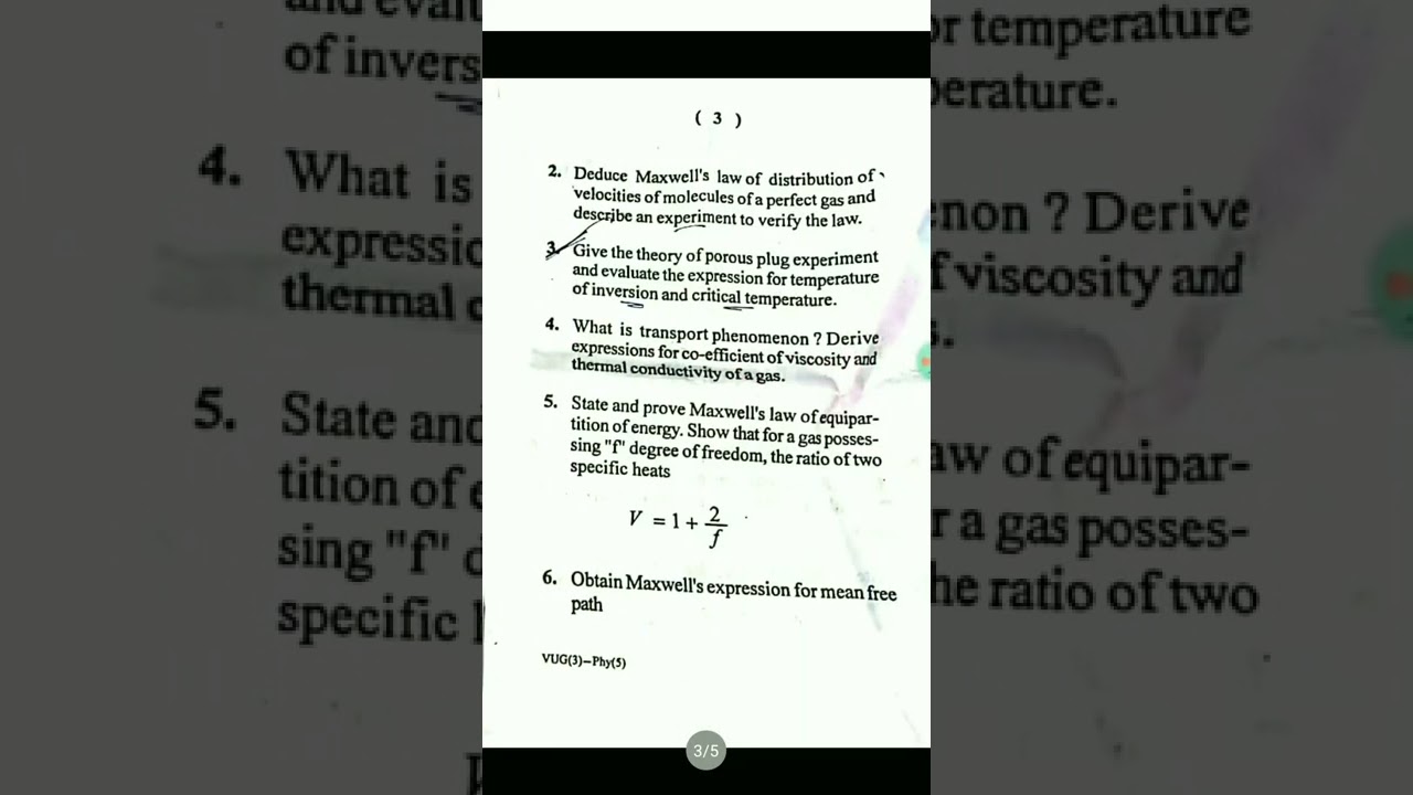 Sem 3 Physics Core 5 2020-23 Question paper VBU