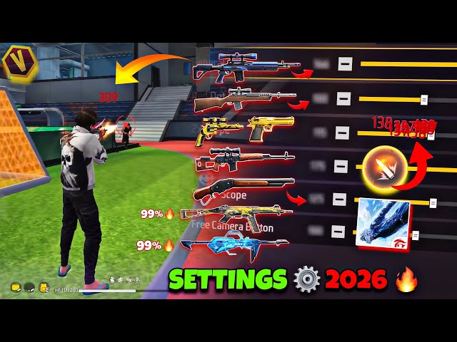 Free Fire Headshot setting 2026 🔥 Best Sensitivity Settings ⚙️| Sensitivity + HudSettings Free Fire