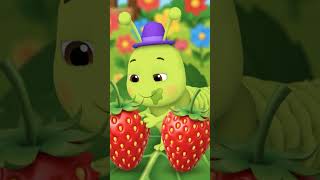 1, 2 YUM! 🍓🐛 Meet Calvin the Caterpillar! #shorts #counting #kidsvideo #littlegreenpark #caterpillar