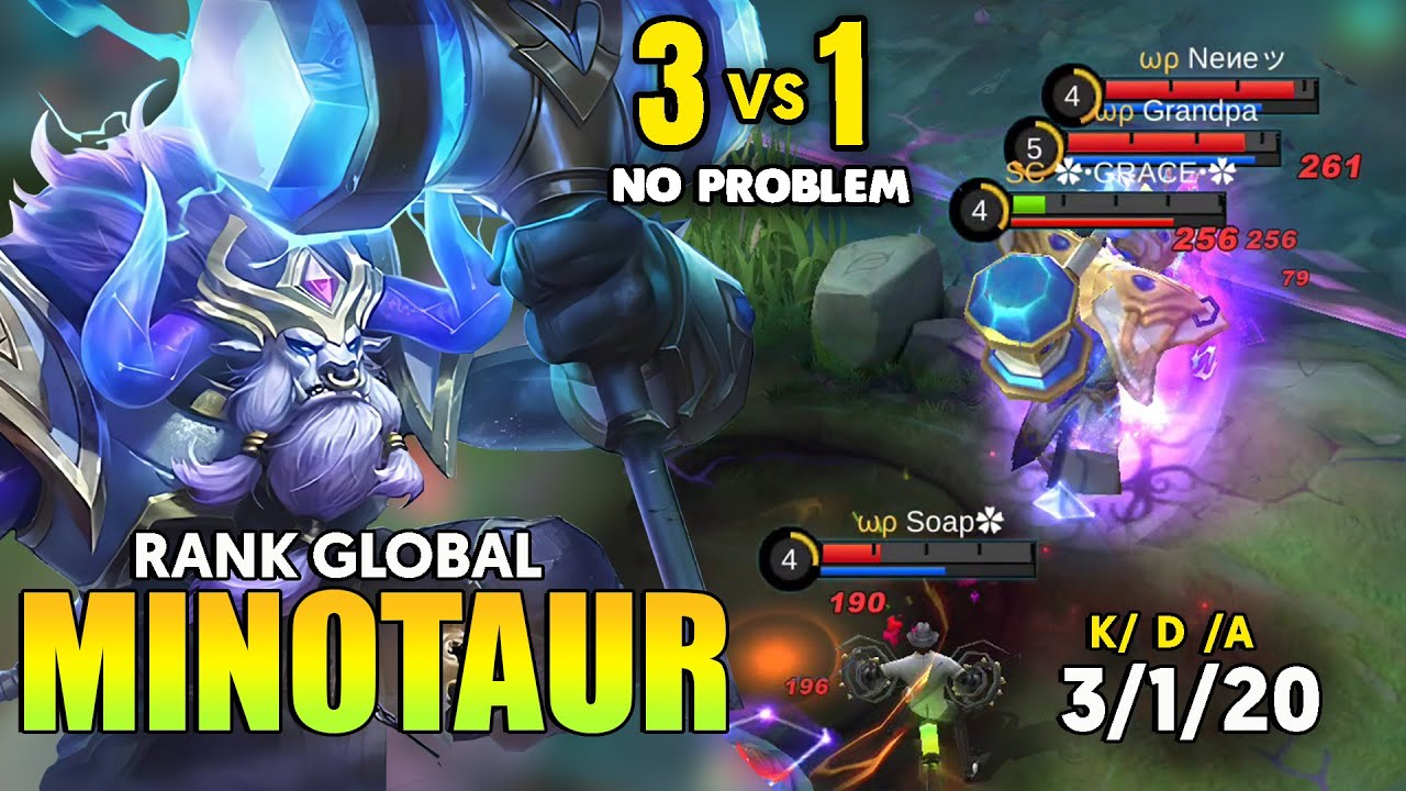 1 vs 3 Easy! MINOTAUR BEST BUILD 2021 ~ MINOTAUR TOP GLOBAL GAMEPLAY ~ MINOTAUR MOBILE LEGENDS
