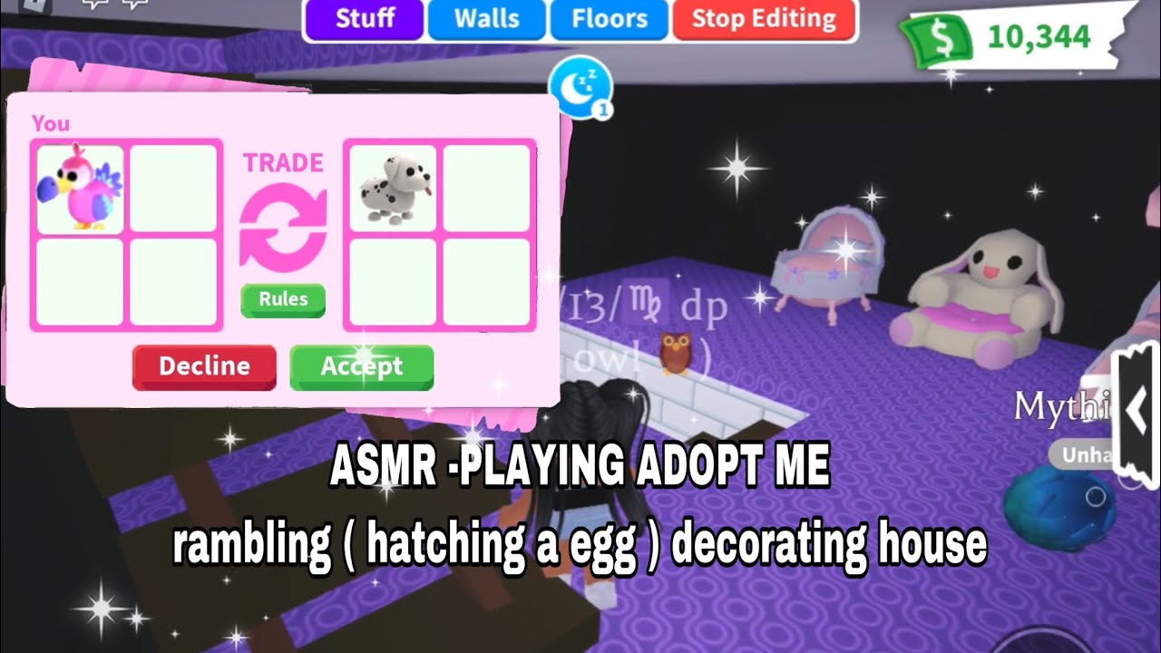 ASMR- Playing adopt me | rambling( Hatching mythic egg 🥚 ) Decorating house 🏡